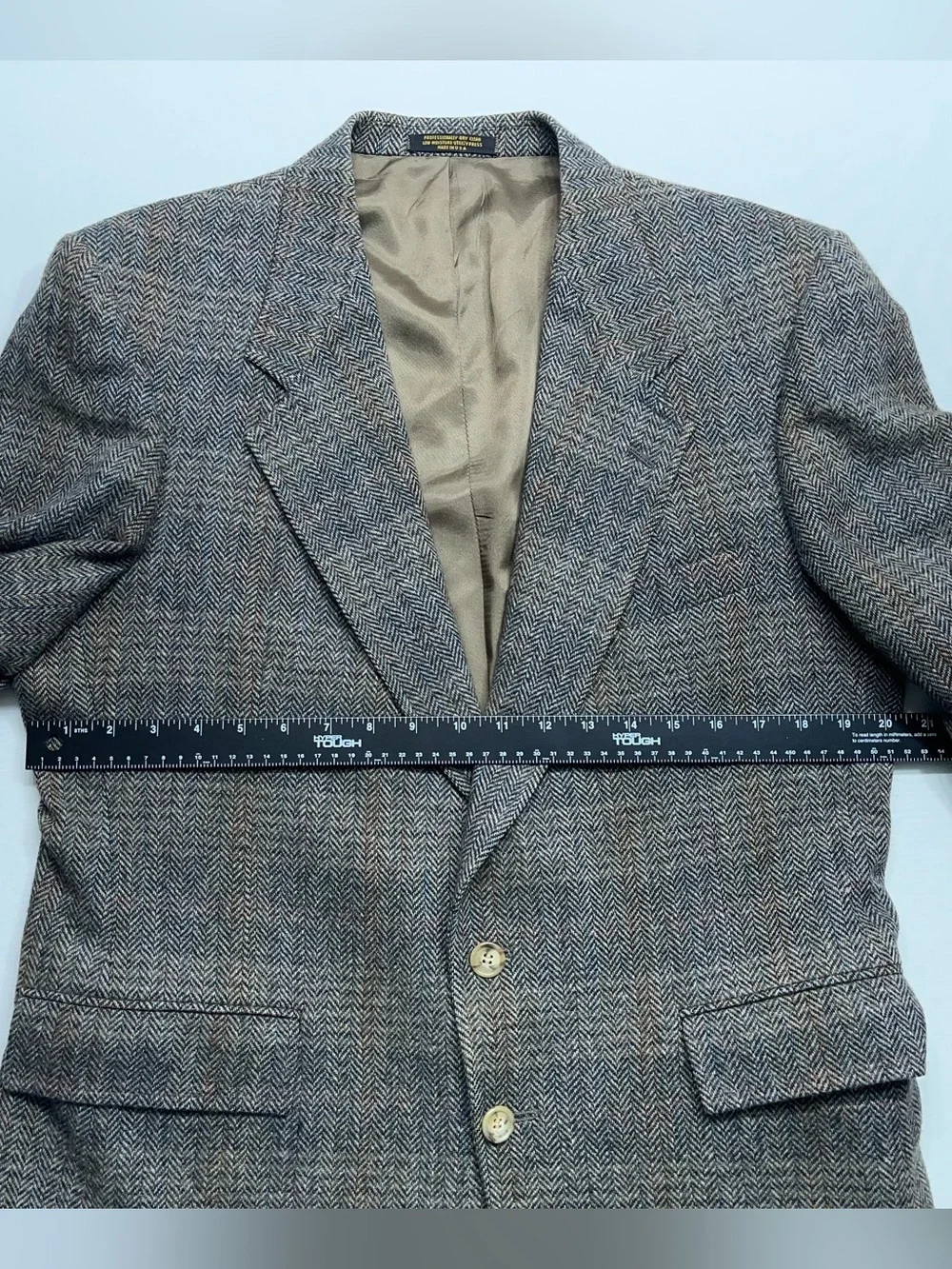 EVAN PICONE Wool Sport Coat Jacket Mens Size 42 Reg Brown Herringbone Blazer